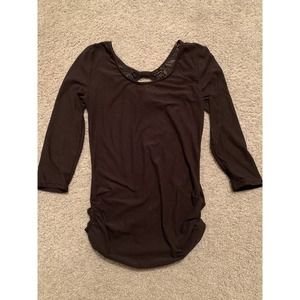 Black L/S Shirt W/ Lace Back Detail